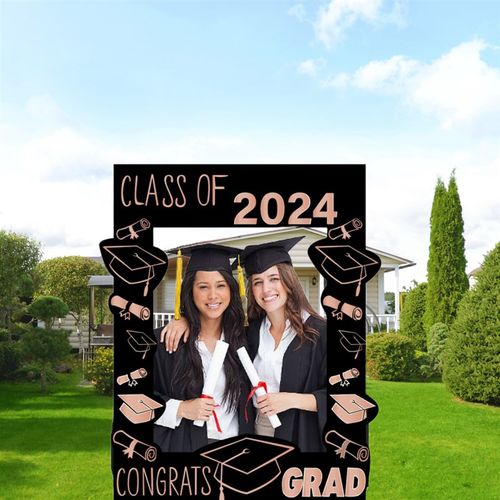 2024毕业季派对拍照手举牌套装摆件装饰用品毕业相框拍照道具装扮