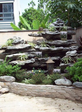 鱼池假山造景石头花园庭院流水喷泉别墅阳台大型招财装饰摆件瀑布