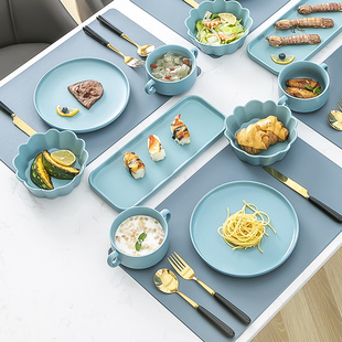 欧式西餐餐具套装家用牛排刀叉盘子套装儿童高档牛排刀叉勺三件套