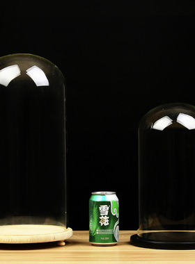 大号透明玻璃罩手工DIY防尘罩永生花微景观装饰 加大高硼硅玻璃罩