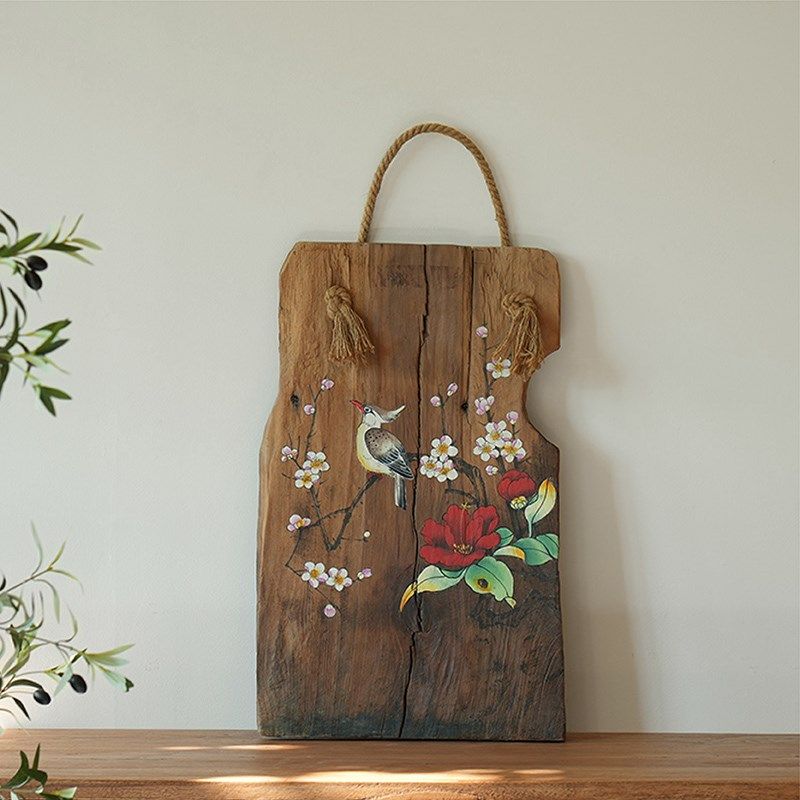 民宿手绘挂画风化木复古彩绘板漆画荷花鲤鱼饭店茶室动物装饰画,家居饰品,现代装饰画,淘宝优惠券,粉丝福利购,淘宝优惠卷