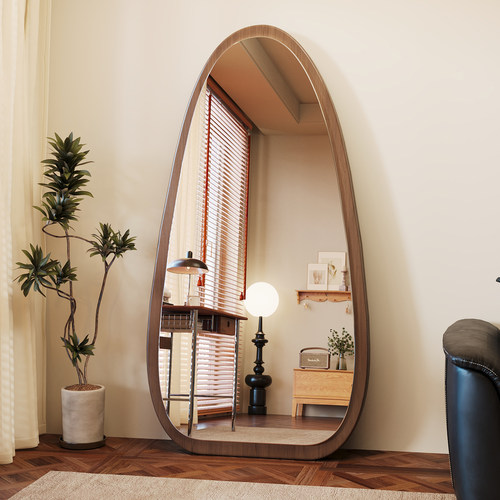 中古全身镜落地镜家用卧室复古异形壁挂式穿衣镜高级感大试衣镜子