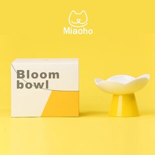 恨铁不成锤 Miaoho发发碗创意可爱花朵陶瓷猫碗猫食具狗碗狗食具