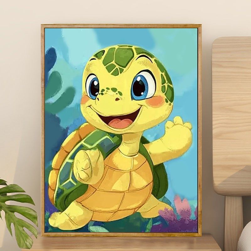 小乌龟 数字油画diy高级感快乐亲子治愈手工画涂鸦填色摆件装饰画,家居饰品,DIY/数字油画,淘宝优惠券,粉丝福利购,淘宝优惠卷