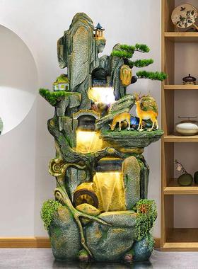 假山流水喷泉风水轮鱼缸室内客厅公司瀑布造景水景景观招财摆件