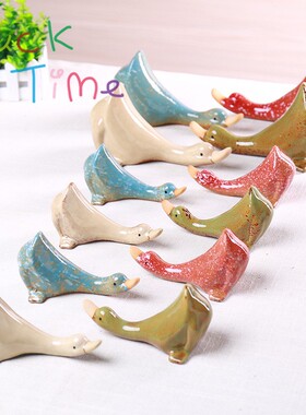 代发陶瓷套三吸水鸭子摆件三件套家居工艺品花园水池造景隔板鸭