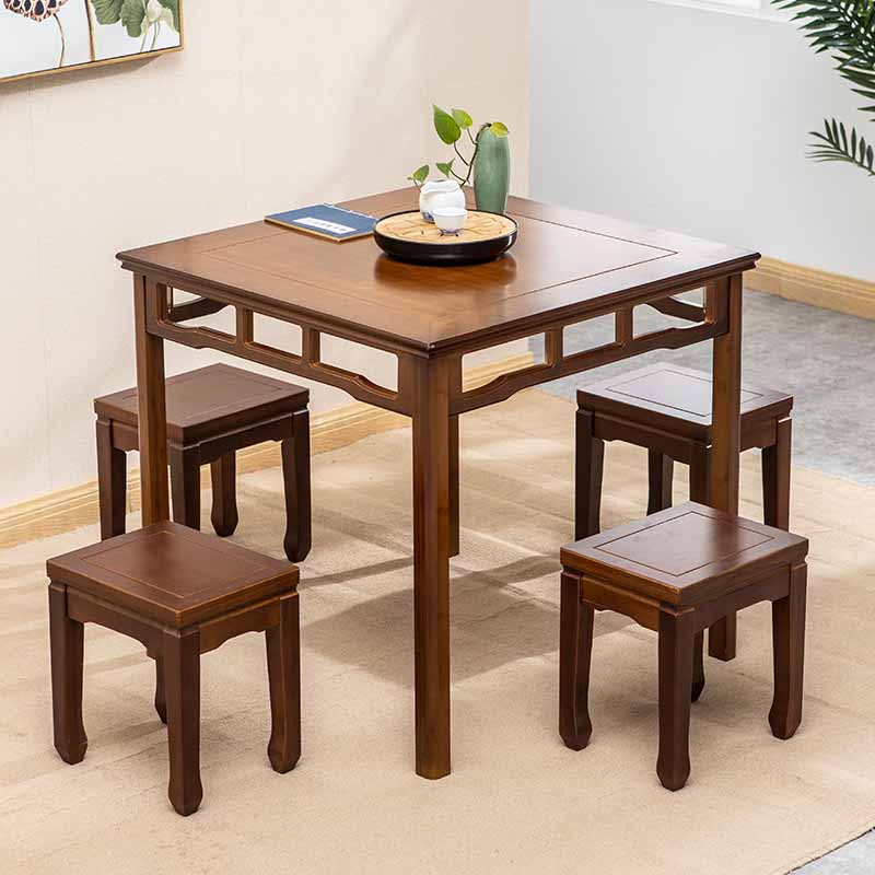 楠竹方桌子正方形简约儿童学习桌吃饭桌家用实木四方桌小户型餐桌
