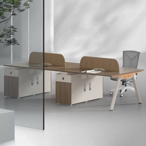 办公桌椅组合职员工位屏风办公室桌现代简约极简财务电脑桌4人位