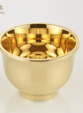 瑞象 铜杯子黄铜小茶杯个人专用水杯喝酒杯家用定制激光刻字100ML