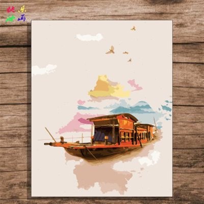 diy数字油画红船征途 泸定桥山河长征祖国主题手工填色丙烯装饰画