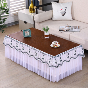 茶几罩套防油防水清新免洗防烫长方形客厅皮革蕾丝餐桌垫罩套茜扬