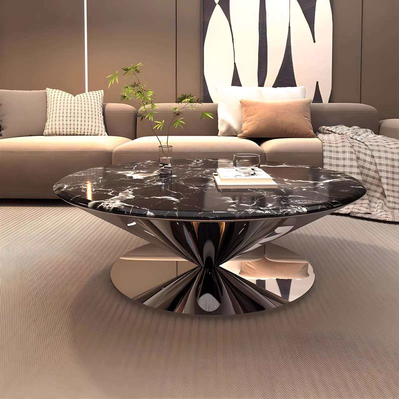 意式天然黑玫瑰奢石茶几现代简约客厅家用高端设计师款圆形小茶几,鲜花速递/花卉仿真/绿植园艺,割草机/草坪机,淘宝优惠券,粉丝福利购,淘宝优惠卷