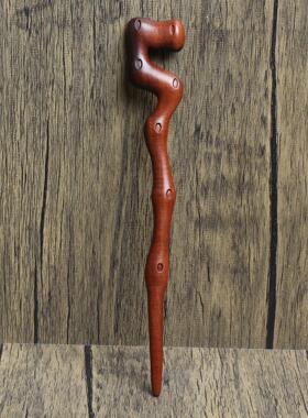 雷击枣木七星发簪浮雕道家法器把玩手把件木质工艺品量大可谈价