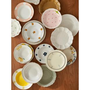 深盘陶瓷餐盘装 大盘子碗家用2022新款 菜餐具菜盘ins风 好看 6B76