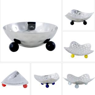 梵茜家居新款 客厅创意不锈钢水果盘家居样板间餐桌收纳果盘摆件