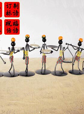 新款金属创意工艺品铁人造型创意烛台酒吧餐厅浪漫的烛光晚餐摆件