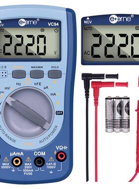 伊万厂家VC94温度交直流背光NCV验电2KV高压光伏万用表英文版