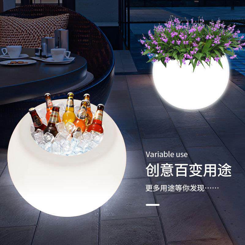 LED创意台灯ins风小夜灯多肉盆栽种植智能发光绿植塑料花盆容器