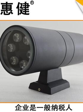 惠健单头圆形LED壁灯6W9W12W18W24W双头壁灯上下打光外墙柱子射灯