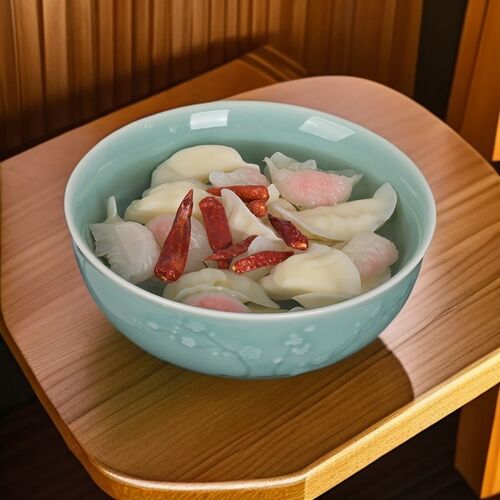流转千年青瓷餐具梅花7寸大号面碗家用陶瓷汤碗创意餐具拉面碗