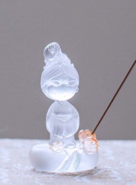 心缘堂琉璃十二花神花仙子线香插茶室茶桌香器摆件茶宠茶道配件
