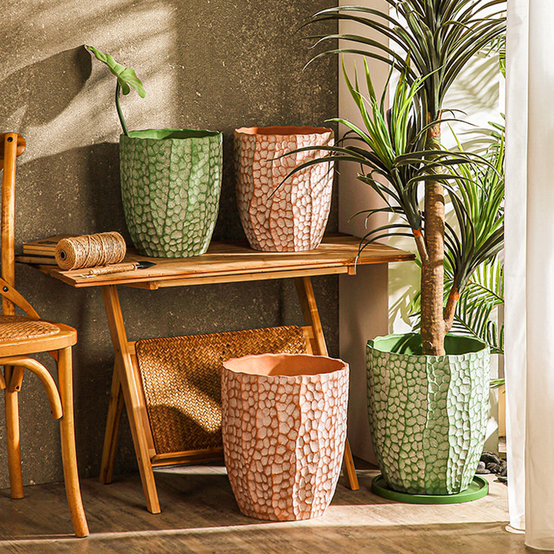 客厅阳台庭院室内外家居装饰落地花器透气大号大口径绿植水泥花盆