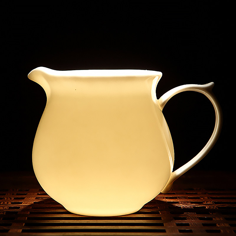 恒福福尚茶海陶瓷公道杯白瓷匀杯玉瓷分茶器防烫茶漏功夫茶具配件