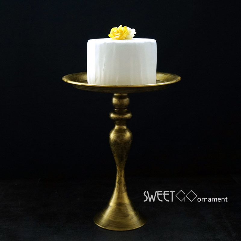 婚礼甜品台高脚蛋糕盘 复古金色铁艺蛋糕架 西式餐桌摆件拍照道具