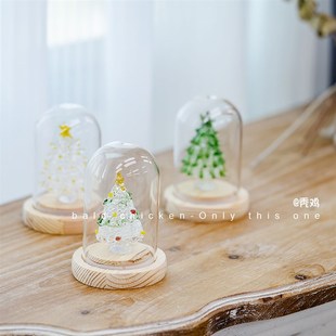 在等雪花 耶诞树 新年烟火琉璃耶诞树创意桌面摆件送礼好物