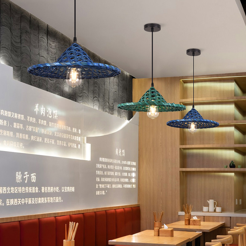 草帽灯罩复古中式田园农家乐院火锅店餐厅个性创意竹编织斗笠吊灯,家装灯饰光源,客厅吊灯,淘宝优惠券,粉丝福利购,淘宝优惠卷