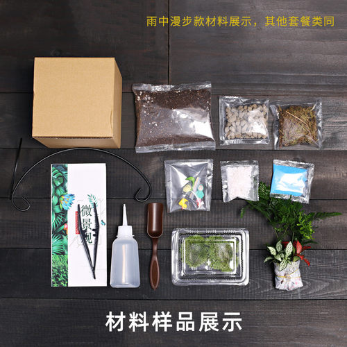 15cm切口苔藓微景观DIY材料包 创意玻璃球生态瓶子摆件礼品物套装
