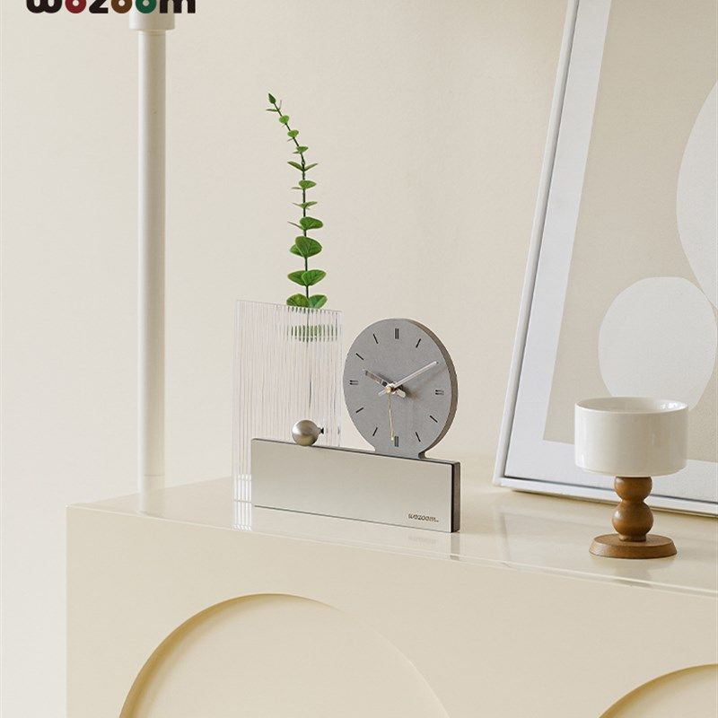 WOZOOM屋准家居玄关摆放式插花摆件客厅电视柜桌面时钟装饰品座钟,家居饰品,桌面摆件,淘宝优惠券,粉丝福利购,淘宝优惠卷