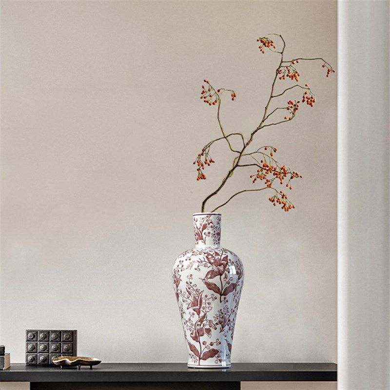 复古彩绘青花陶瓷花瓶摆件家居软装陶罐花器装饰品