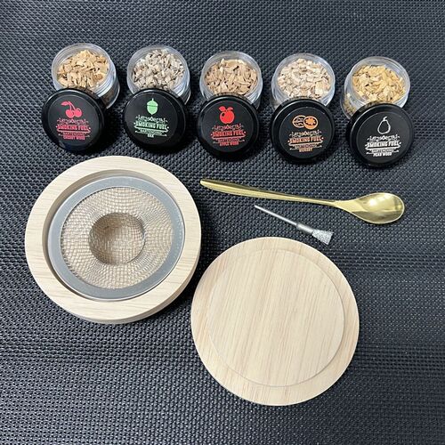 木制烟熏器酒吧创意调酒分子木屑烟熏威士忌烟熏鸡尾酒盖罩器套装