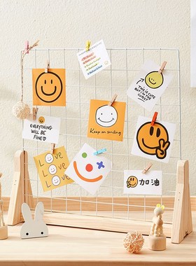 网格展示架幼儿园作品展示架美工区手工绘画桌面摊位木质置物挂架