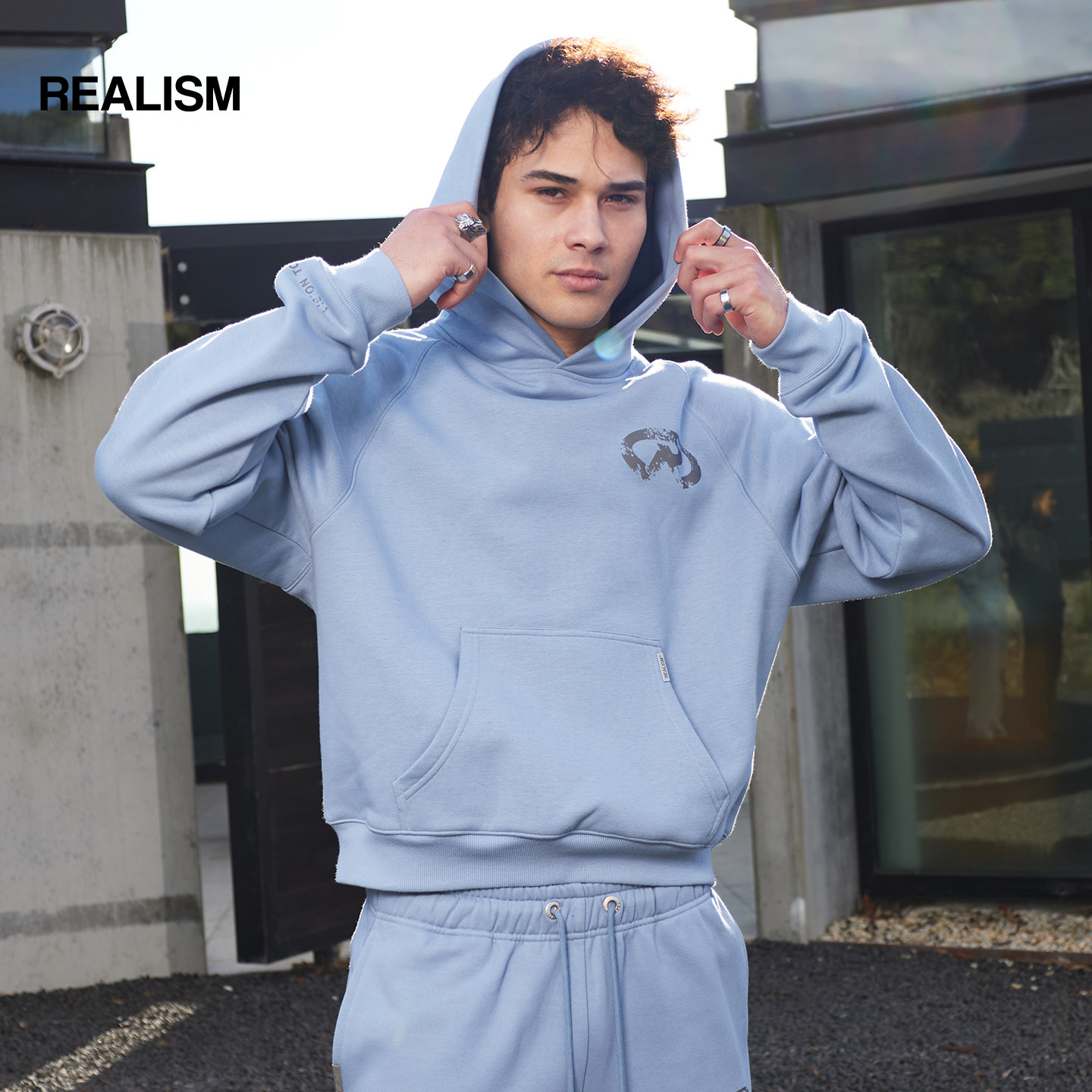 REALISM秋冬抓绒反光连帽卫衣