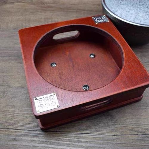 石碗木盒防烫 高温隔热 专用石锅木架新款通用木垫砂锅底座