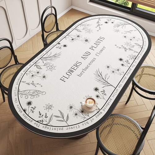 餐桌桌垫2023新款长椭圆形桌面垫防水防油防烫免洗圆桌高级台布