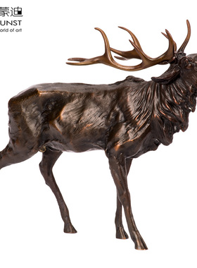 阿斯蒙迪青铜家居饰品艺术品招财鹿一路平安装饰品摆件乔迁新居礼