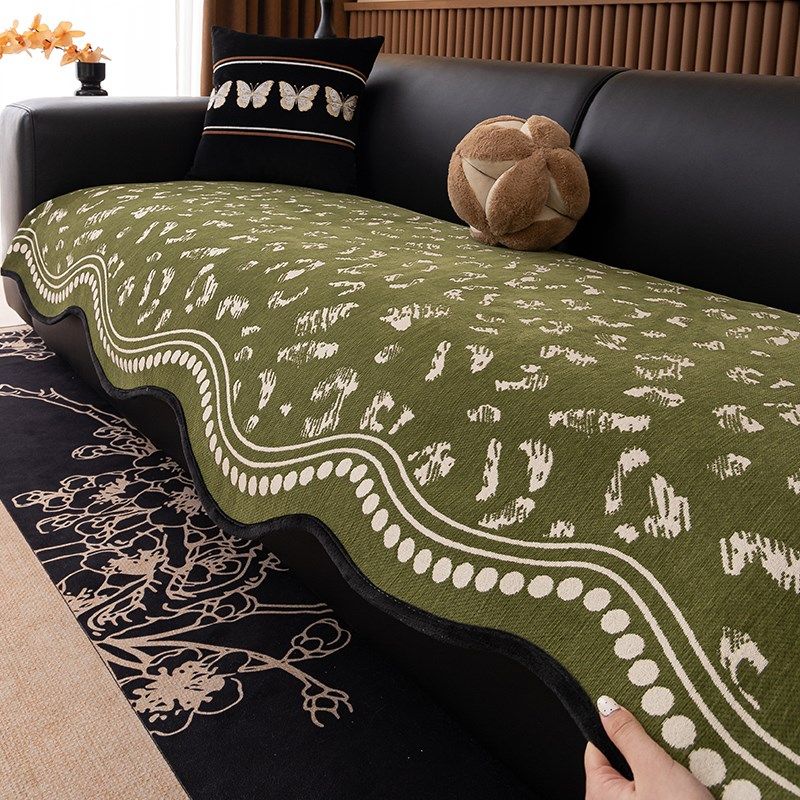 2025新款沙发垫固定防滑四季通用绿色皮沙发坐垫不规则座垫盖布巾,居家布艺,沙发垫,淘宝优惠券,粉丝福利购,淘宝优惠卷