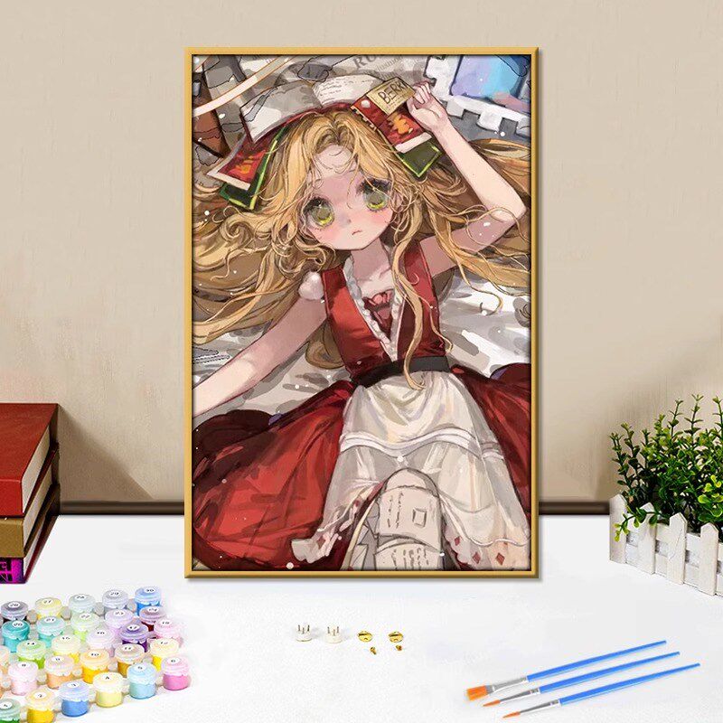 新款第五人格回忆小女孩数字油画diy填色画手工填充装饰油彩画