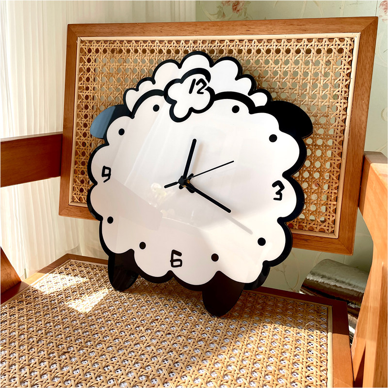 卡通可爱创意羊屁屁装饰挂墙钟表幼儿园儿童房静音个性时钟挂钟,家居饰品,挂钟,淘宝优惠券,粉丝福利购,淘宝优惠卷