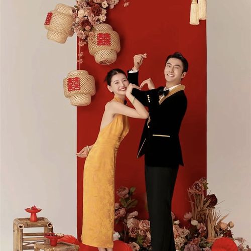 新龙年红色背景板 写真摄影拍照道具装饰布订婚礼打卡点儿童橱窗