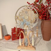 新娘结婚团扇婚扇婚礼淡蓝色中式 手工喜扇成品秀禾扇子diy材料包