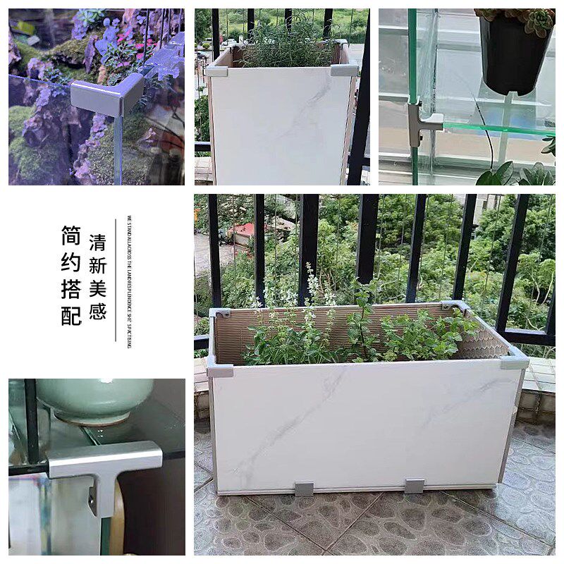 铝合金玻璃夹F型十字型层板托架支架90度异形夹展柜玻璃柜固定夹