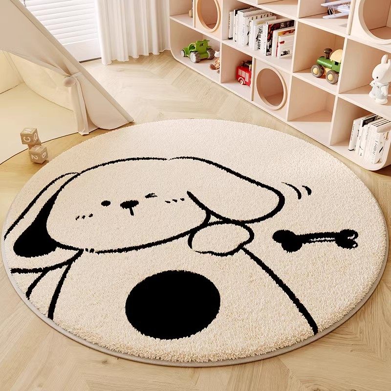 卡通圆形地毯卧室沙发茶几毯保暖儿童房床边毯仿羊绒书房转椅地垫,居家布艺,地毯,淘宝优惠券,粉丝福利购,淘宝优惠卷