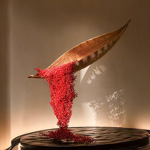 竹艺船竹编商业空间婚礼展厅商业美陈造景装置玄关创意手工制作