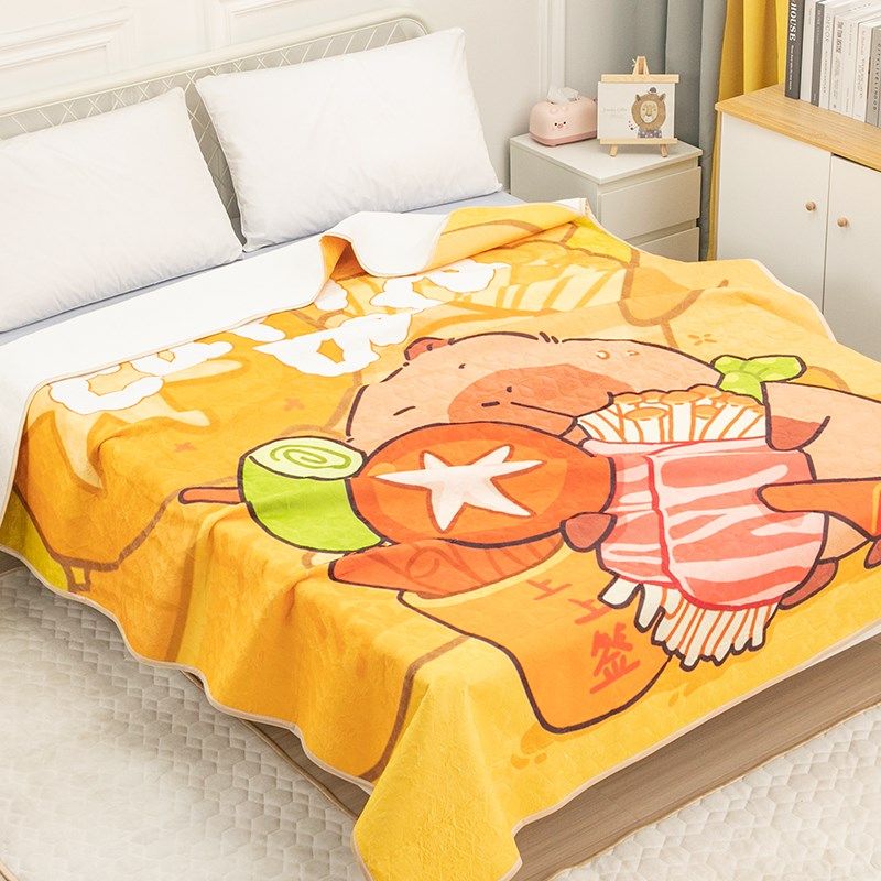 可爱卡皮巴拉办公室学生柔软午休毯毛毯加厚空调被盖腿披肩小毯子,床上用品,休闲毯/毛毯/绒毯,淘宝优惠券,粉丝福利购,淘宝优惠卷