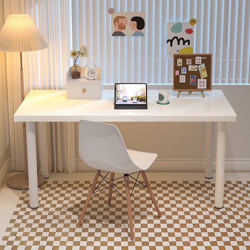 电脑桌台式白色书桌女生卧室桌子学生家用学习桌简约现代办公桌