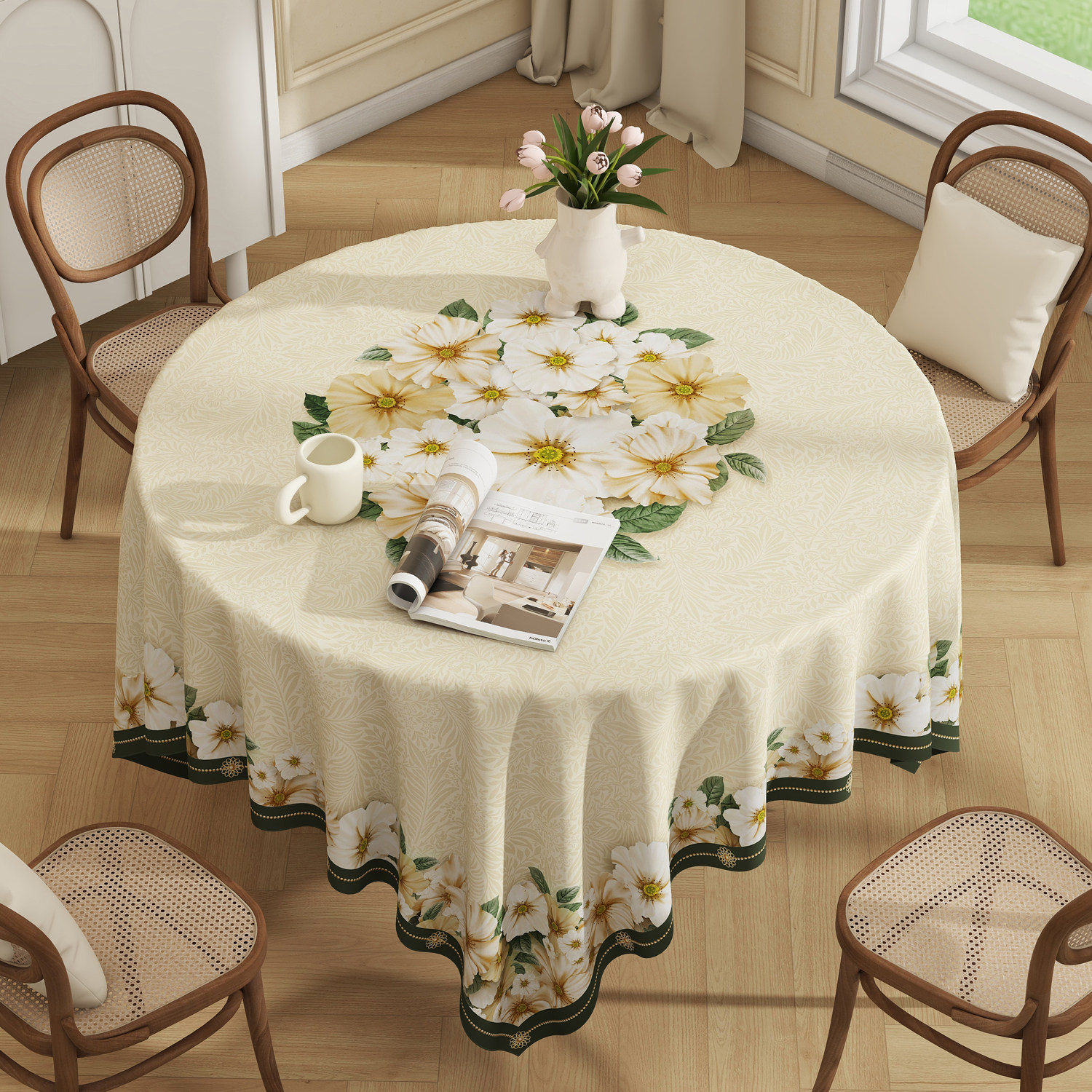 圆桌桌布防水防油免洗防烫家用酒店桌布婚宴酒席饭店专用餐桌台布,居家布艺,桌布,淘宝优惠券,粉丝福利购,淘宝优惠卷